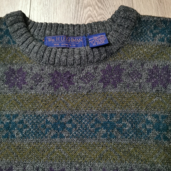 Funky Stripe Vintage Wm. H. Leishman Wool Sweater - Picture 3 of 5